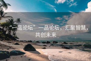 “一品論壇”一品論壇，匯聚智慧，共創(chuàng)未來