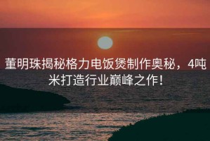 董明珠揭秘格力電飯煲制作奧秘，4噸米打造行業巔峰之作！