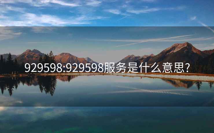 929598:929598服務是什么意思?