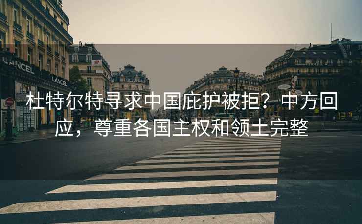 杜特爾特尋求中國庇護(hù)被拒？中方回應(yīng)，尊重各國主權(quán)和領(lǐng)土完整