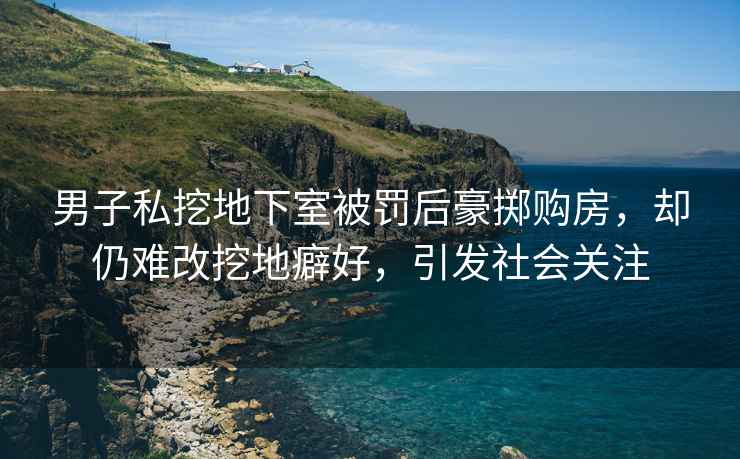 男子私挖地下室被罰后豪擲購房，卻仍難改挖地癖好，引發(fā)社會關(guān)注