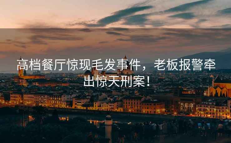 高檔餐廳驚現毛發事件，老板報警牽出驚天刑案！