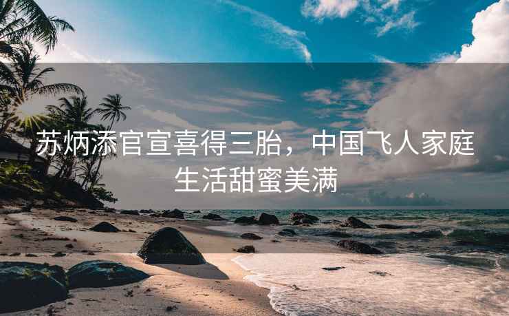 蘇炳添官宣喜得三胎，中國飛人家庭生活甜蜜美滿
