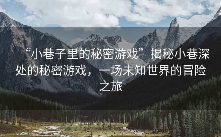 “小巷子里的秘密游戲”揭秘小巷深處的秘密游戲，一場未知世界的冒險之旅