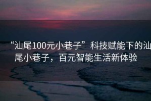 “汕尾100元小巷子”科技賦能下的汕尾小巷子，百元智能生活新體驗
