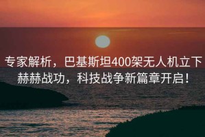 專家解析，巴基斯坦400架無人機立下赫赫戰功，科技戰爭新篇章開啟！