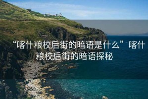 “喀什糧校后街的暗語是什么”喀什糧校后街的暗語探秘