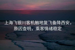 上海飛銀川客機觸地復飛備降西安，原因查明，乘客情緒穩定