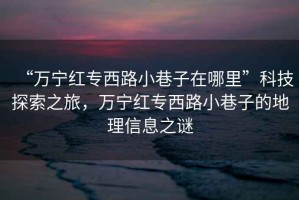 “萬寧紅專西路小巷子在哪里”科技探索之旅，萬寧紅專西路小巷子的地理信息之謎