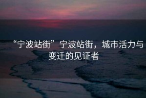 “寧波站街”寧波站街，城市活力與變遷的見證者