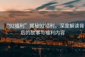 “92福利”揭秘92福利，深度解讀背后的故事與福利內容