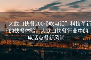 “大武口快餐200帶吹電話”科技革新下的快餐體驗，大武口快餐行業中的電話點餐新風尚