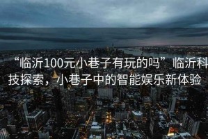 “臨沂100元小巷子有玩的嗎”臨沂科技探索，小巷子中的智能娛樂新體驗