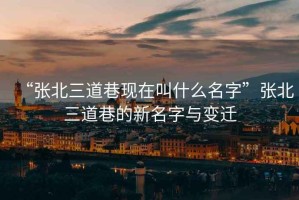 “張北三道巷現(xiàn)在叫什么名字”張北三道巷的新名字與變遷