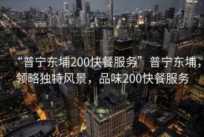 “普寧東埔200快餐服務”普寧東埔，領略獨特風景，品味200快餐服務