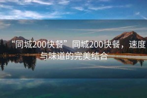 “同城200快餐”同城200快餐，速度與味道的完美結合