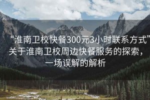 “淮南衛(wèi)校快餐300元3小時聯(lián)系方式”關(guān)于淮南衛(wèi)校周邊快餐服務(wù)的探索，一場誤解的解析