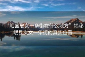 “岷縣皮女一條街在什么地方”揭秘岷縣皮女一條街的真實(shí)位置