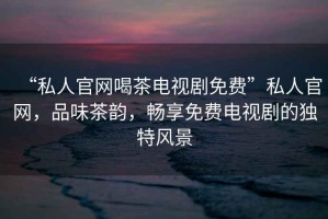 “私人官網喝茶電視劇免費”私人官網，品味茶韻，暢享免費電視劇的獨特風景