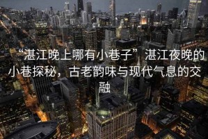 “湛江晚上哪有小巷子”湛江夜晚的小巷探秘，古老韻味與現(xiàn)代氣息的交融