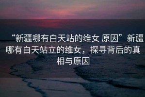 “新疆哪有白天站的維女 原因”新疆哪有白天站立的維女，探尋背后的真相與原因
