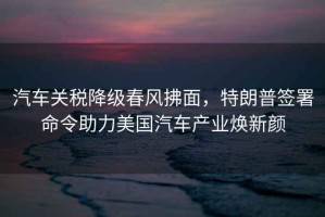 汽車關(guān)稅降級(jí)春風(fēng)拂面，特朗普簽署命令助力美國汽車產(chǎn)業(yè)煥新顏