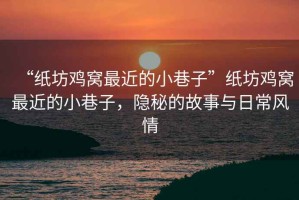 “紙坊雞窩最近的小巷子”紙坊雞窩最近的小巷子，隱秘的故事與日常風情