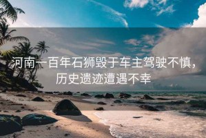 河南一百年石獅毀于車主駕駛不慎，歷史遺跡遭遇不幸