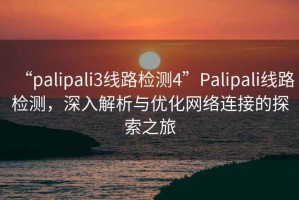 “palipali3線路檢測(cè)4”P(pán)alipali線路檢測(cè)，深入解析與優(yōu)化網(wǎng)絡(luò)連接的探索之旅