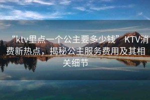 “ktv里點一個公主要多少錢”KTV消費新熱點，揭秘公主服務費用及其相關細節