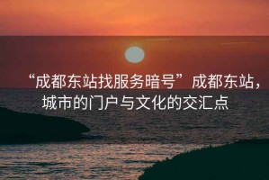 “成都東站找服務暗號”成都東站，城市的門戶與文化的交匯點