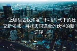 “上哪里去找炮友”科技時代下的社交新領域，尋找志同道合的伙伴的新途徑