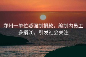 鄭州一單位疑強制捐款，編制內員工多捐20，引發社會關注