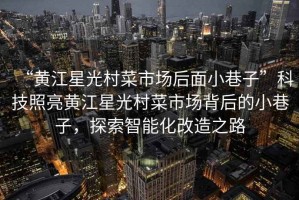 “黃江星光村菜市場(chǎng)后面小巷子”科技照亮黃江星光村菜市場(chǎng)背后的小巷子，探索智能化改造之路