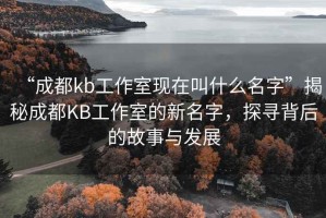 “成都kb工作室現在叫什么名字”揭秘成都KB工作室的新名字，探尋背后的故事與發展