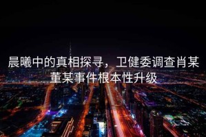 晨曦中的真相探尋，衛健委調查肖某董某事件根本性升級