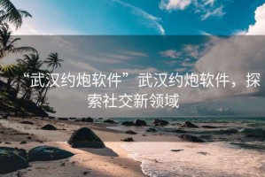 “武漢約炮軟件”武漢約炮軟件，探索社交新領域