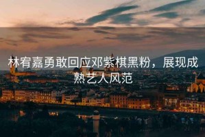 林宥嘉勇敢回應鄧紫棋黑粉，展現成熟藝人風范