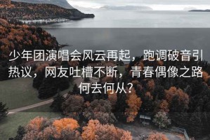 少年團演唱會風云再起，跑調破音引熱議，網友吐槽不斷，青春偶像之路何去何從？