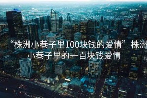 “株洲小巷子里100塊錢的愛情”株洲小巷子里的一百塊錢愛情