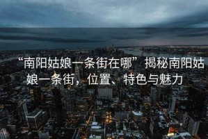 “南陽姑娘一條街在哪”揭秘南陽姑娘一條街，位置、特色與魅力