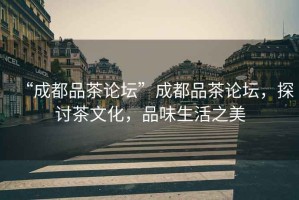 “成都品茶論壇”成都品茶論壇，探討茶文化，品味生活之美