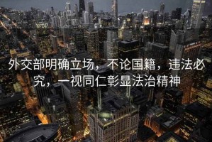 外交部明確立場，不論國籍，違法必究，一視同仁彰顯法治精神