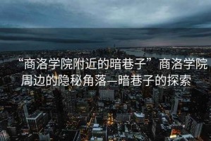 “商洛學院附近的暗巷子”商洛學院周邊的隱秘角落—暗巷子的探索