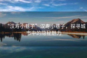 “漢壽小巷子”漢壽小巷子，探尋城市中的隱秘魅力
