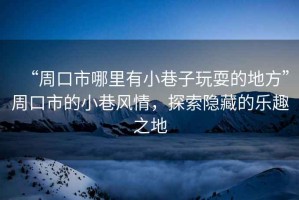 “周口市哪里有小巷子玩耍的地方”周口市的小巷風情，探索隱藏的樂趣之地