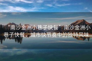“南沙金洲小巷子快餐”南沙金洲小巷子快餐，城市快節奏中的獨特風味
