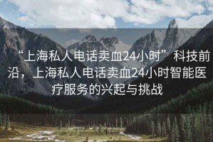 “上海私人電話賣血24小時”科技前沿，上海私人電話賣血24小時智能醫療服務的興起與挑戰