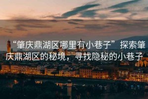 “肇慶鼎湖區哪里有小巷子”探索肇慶鼎湖區的秘境，尋找隱秘的小巷子