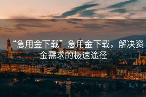 “急用金下載”急用金下載，解決資金需求的極速途徑